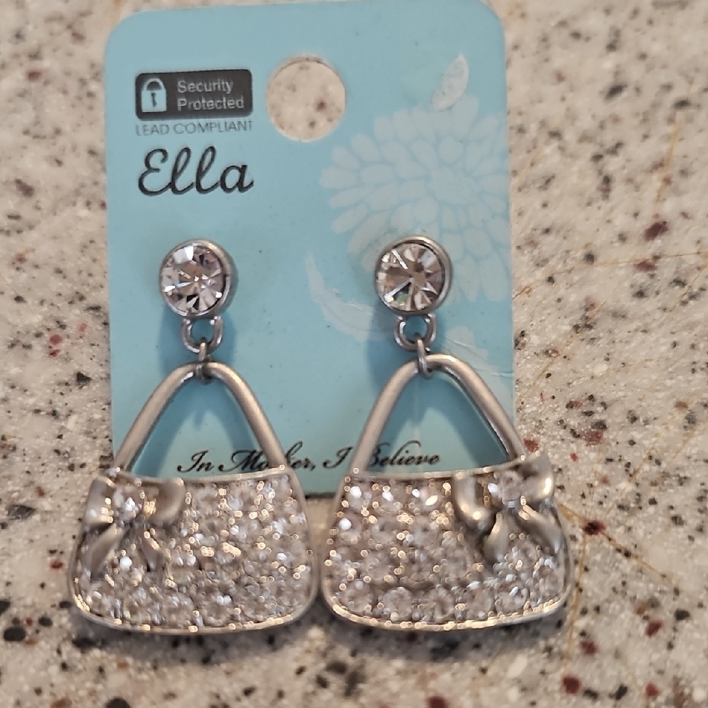 Ella Silver Purse Earrings